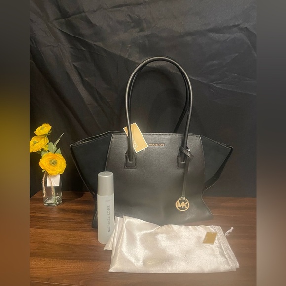 Michael Kors Avril XL Black tote BNWT, large purse, black leather purse, design - Picture 5 of 11